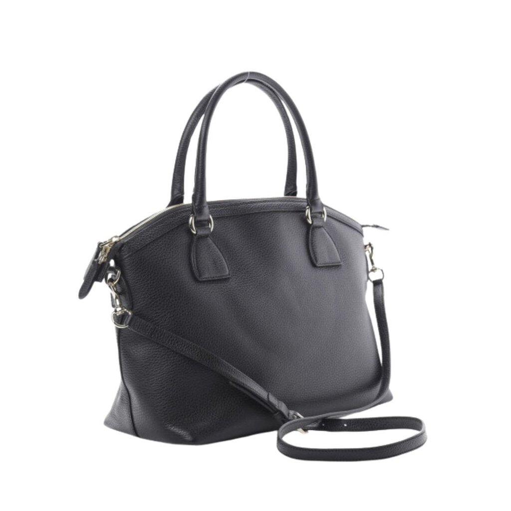 GUCCI BLACK CALFSKIN DOME SATCHEL