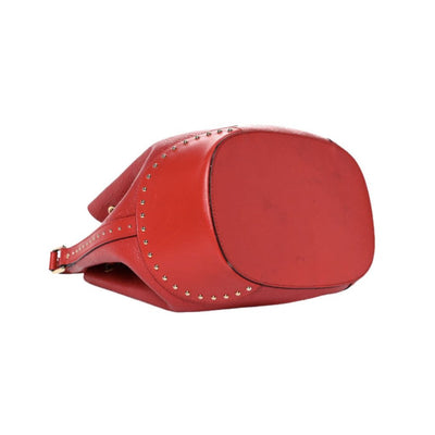 GUCCI RED STUDDED DIAMANTE BUCKET BAG