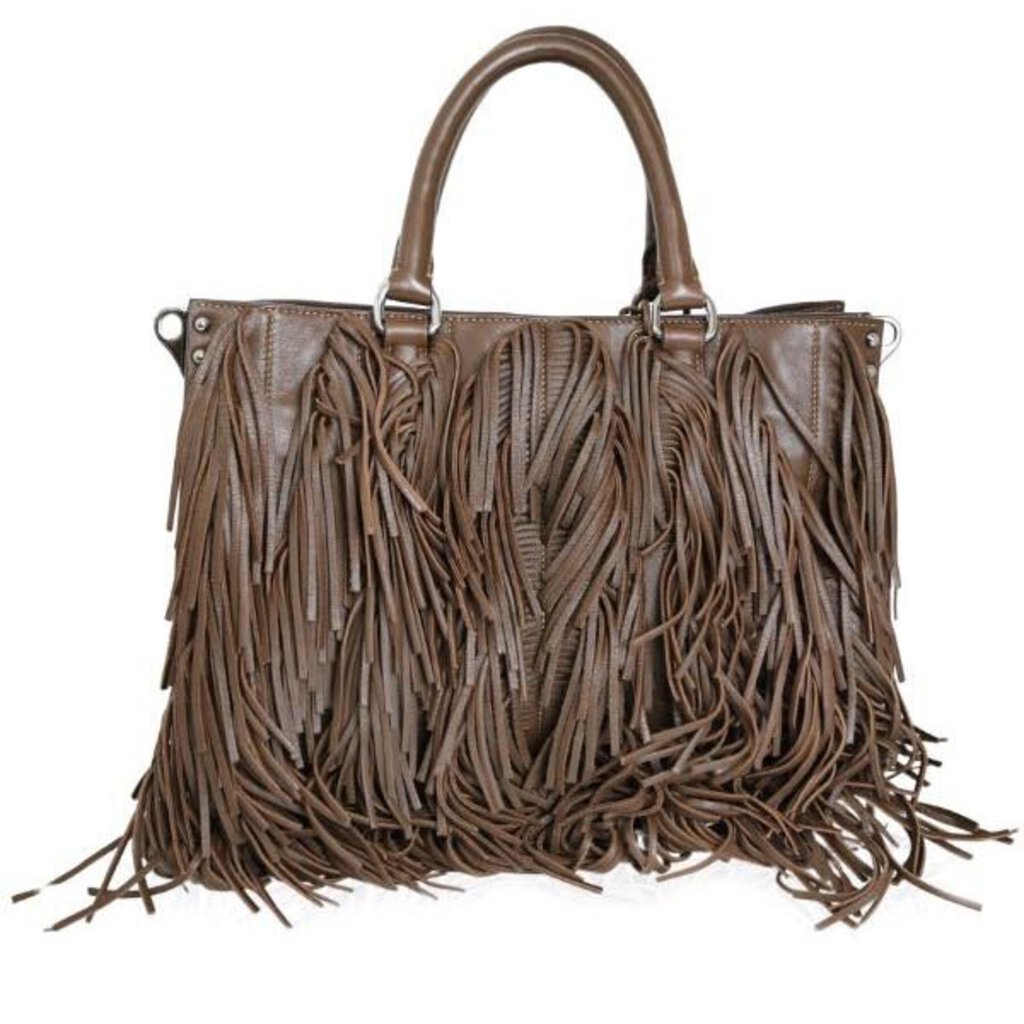 PRADA NOCE FRINGED SHOULDER BAG