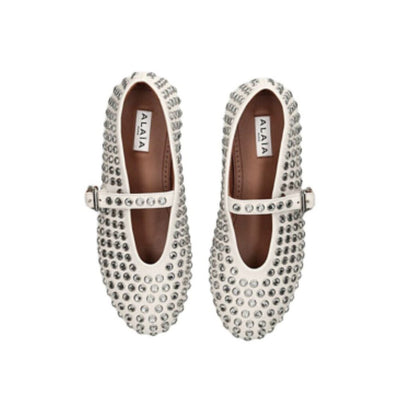 ALAIA PARIS RHINESTONE BALLET FLATS