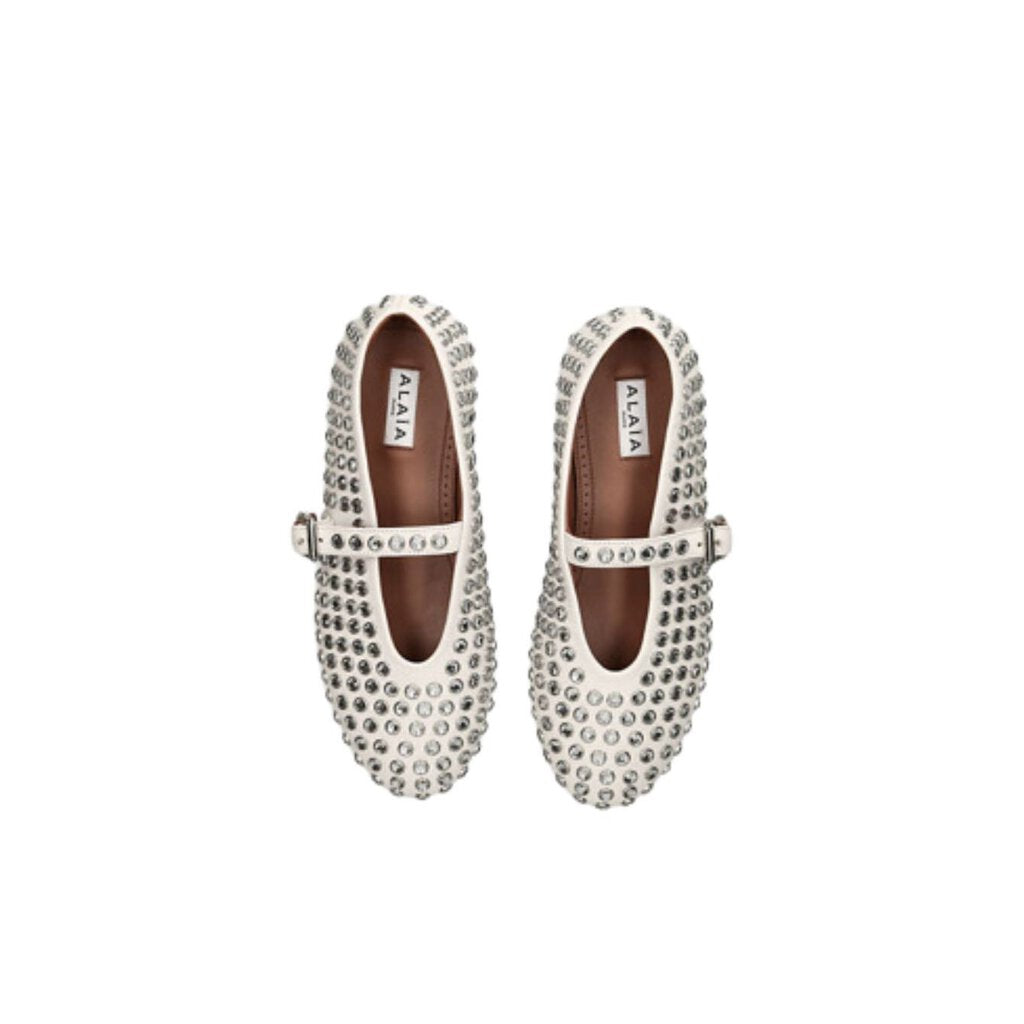 ALAIA PARIS RHINESTONE BALLET FLATS